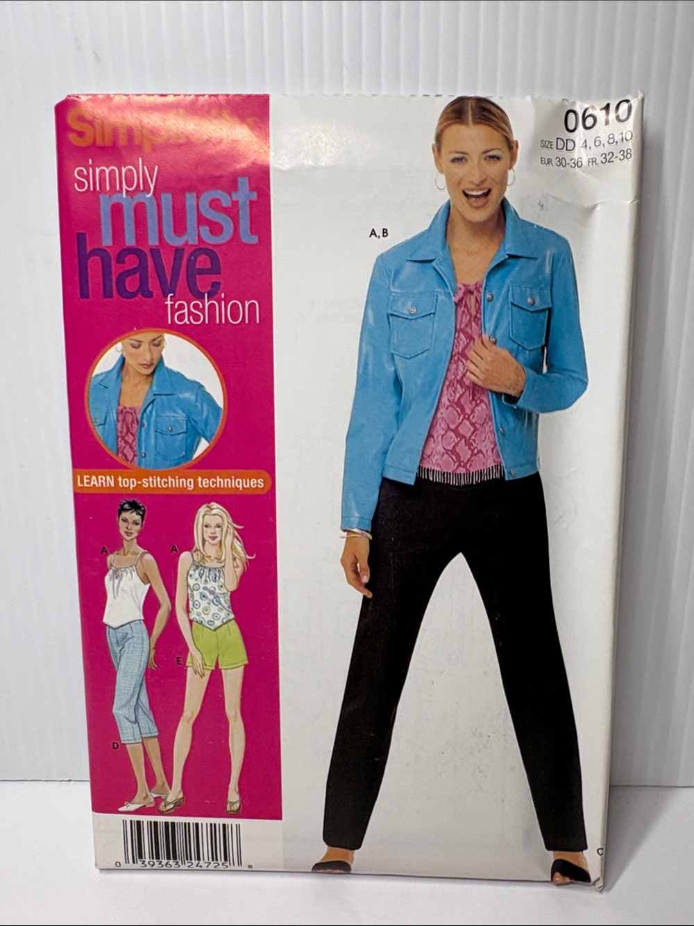 Simplicity Sewing Pattern 0610 Pants Top Shorts Jacket sizes 4-10